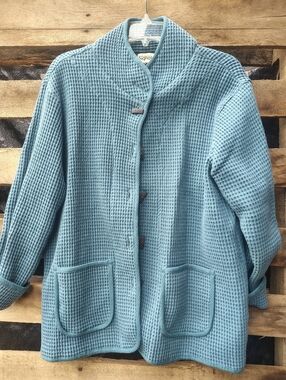 Signal Blue Waffle-Knit Jacket - Women's Blazer